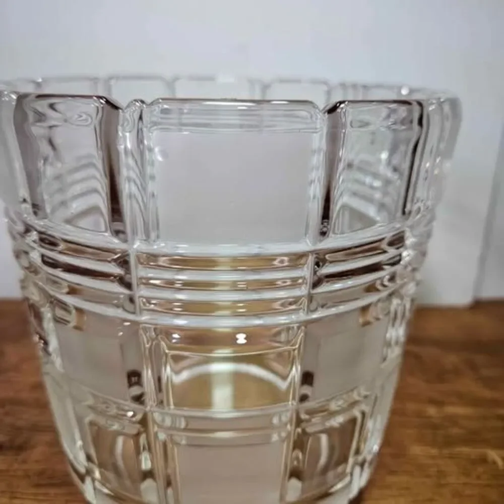 Mikasa Frosted Glass Square Pattern Ice Bucket
